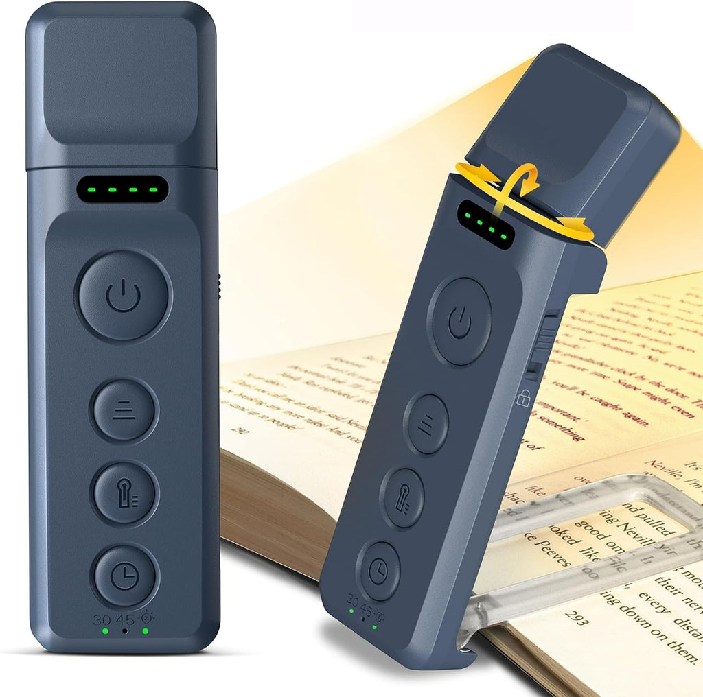 Book Lights for Reading at Night, Rechargeable Book Light Clip on - 3 Colors & 5