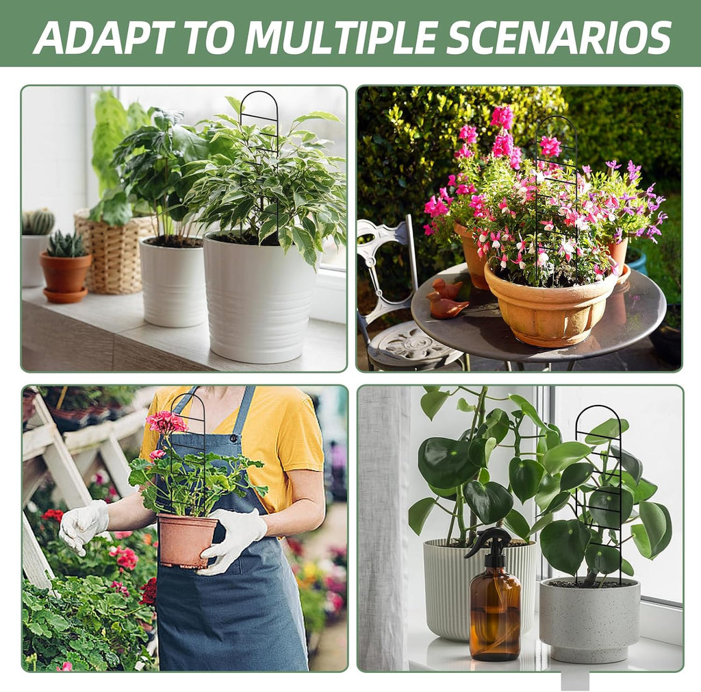 17.5 Inch Indoor Plant Trellis for Climbing Plants, Small Metal Garden Trellis for Potted Plants,Plants Accessories Hoya,Flower,Plant Support (Ladder-Metal)