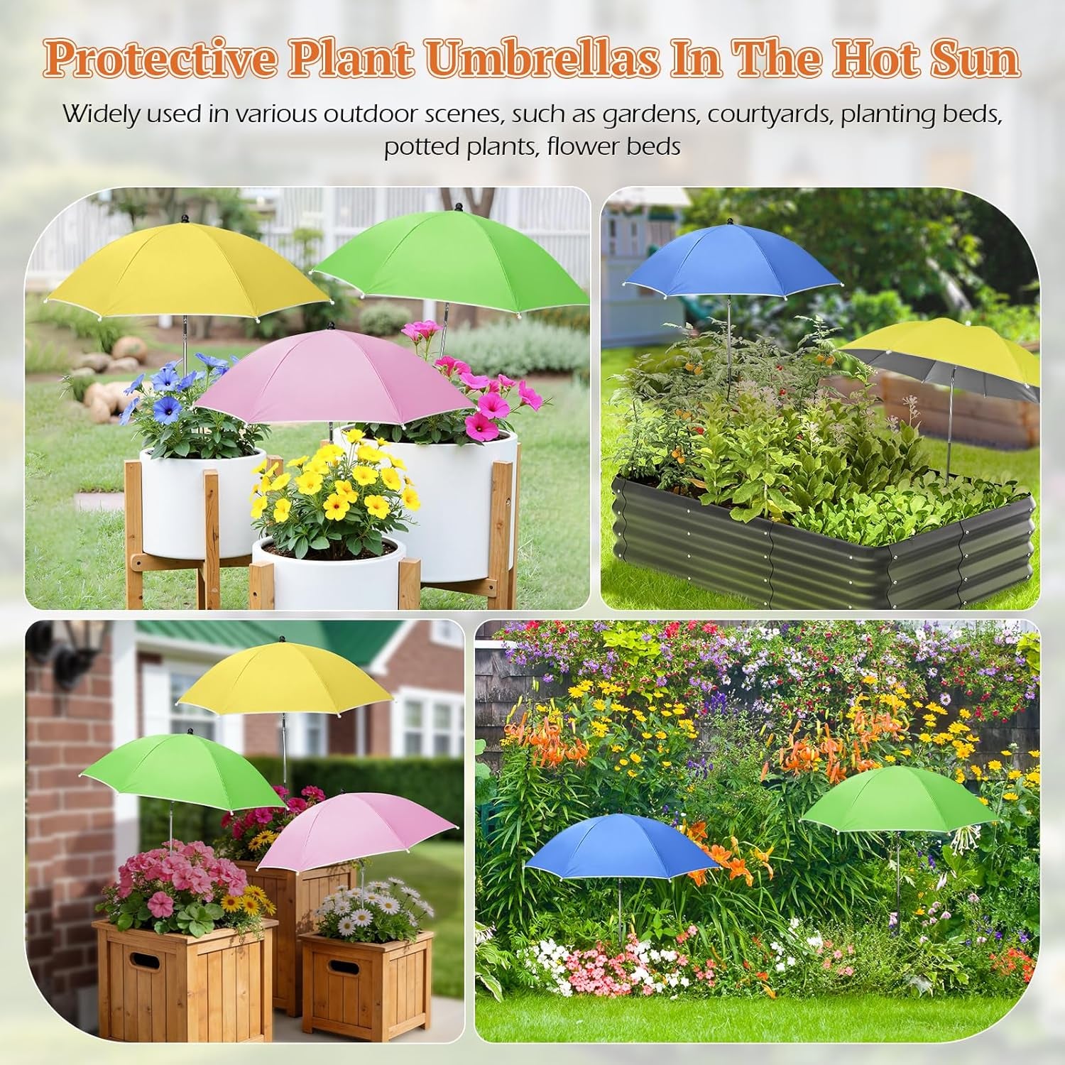 Plant Umbrellas for Outdoor Plants, Garden Umbrella Shade for Potted Plants and Garden Beds, Provide Shade to ‌Defend Plants from Blazing Sun