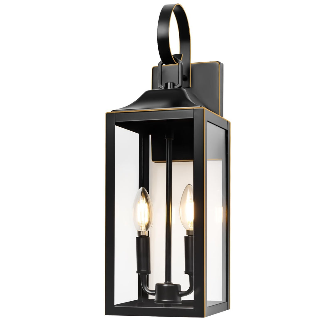 19" Large Outdoor Wall Light - Black outside Wall Mounted Light Fixture with ...
