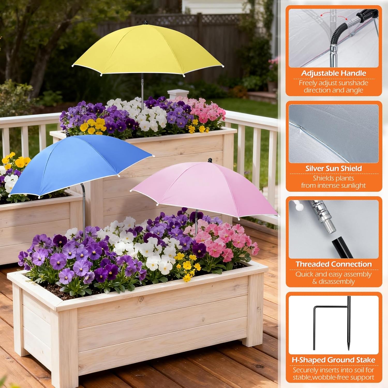 Plant Umbrellas for Outdoor Plants, Garden Umbrella Shade for Potted Plants and Garden Beds, Provide Shade to ‌Defend Plants from Blazing Sun