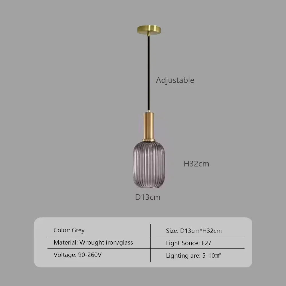 Nordic Minimalist Glass Pendant Lights Japanese LED Pendant Lamp for Dining Room Kitchen Bedside Home Decoration Hanging Light